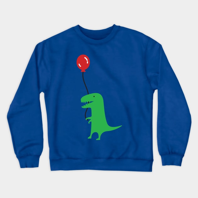 A Dinosaur and his red Balloon Crewneck Sweatshirt by FrogAndToadsWorkshop